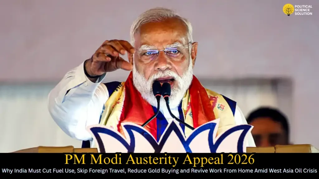 PM Modi Austerity Appeal 2026 Amid West Asia Oil Crisis