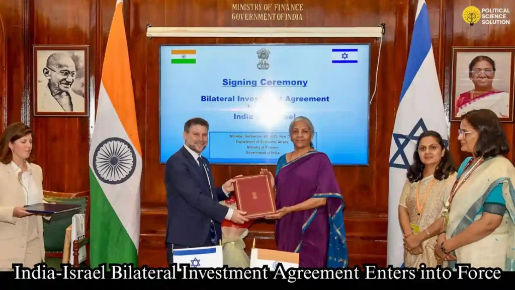 India-Israel Bilateral Investment Agreement Enters into Force