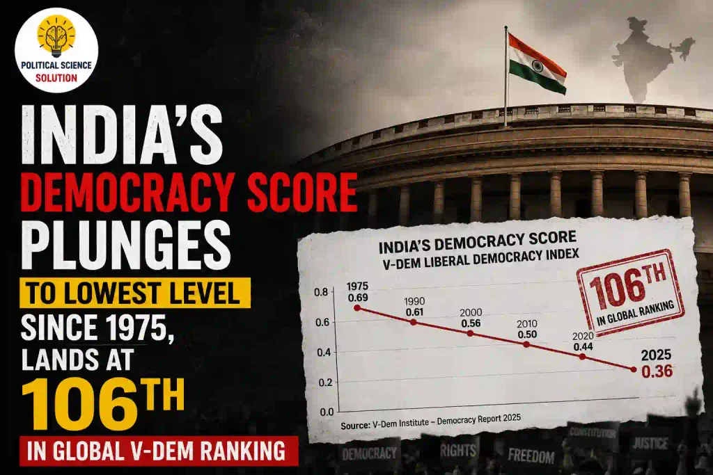 India’s Democracy Score Falls to 106th in Global V-Dem Ranking