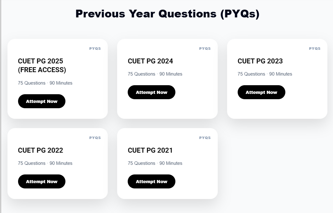 CUET PG Prime Test Series