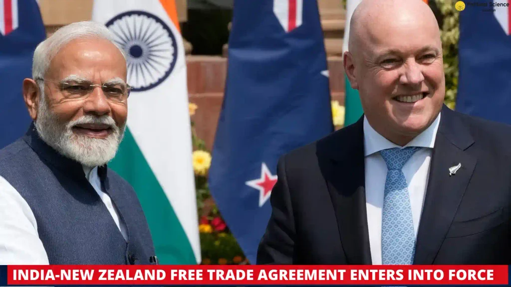 India-New Zealand Free Trade Agreement Enters into Force